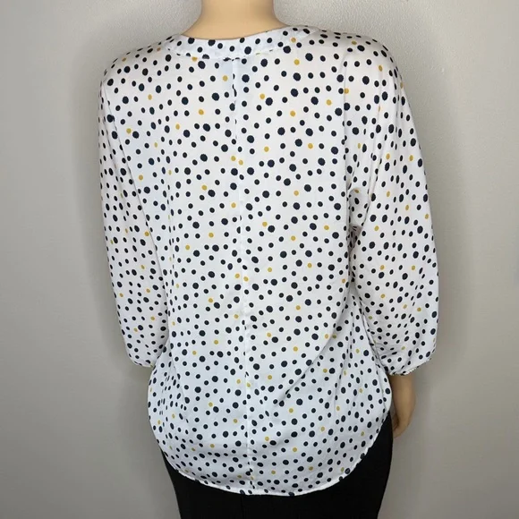 Ann Taylor Factory Polka Dot Blouse Size LP - Picture 8 of 15